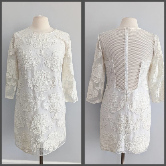 Sachin + Babi Dresses & Skirts - Sachin + Babi Cream Lace Dress See Through Dress